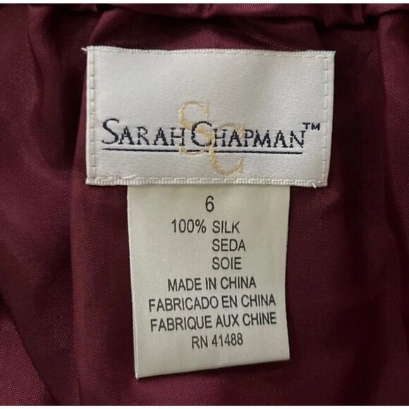 Vintage Sarah Chapman Rare Batik Print 100% Silk Wrap Skirt Luxury Women’s US 6 - Picture 8 of 9